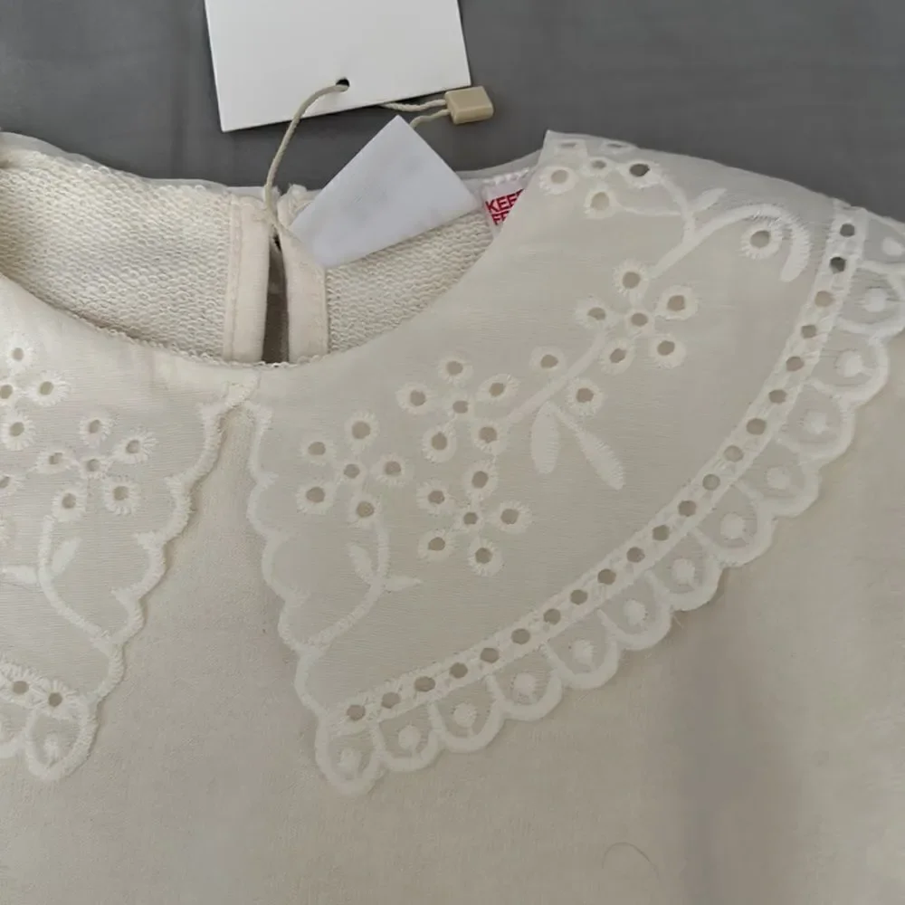 ZARA Girls Ecru Embroidered Collar Sweatshirt NWT Size 5T